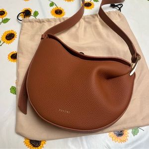 Polene Tonca TEXTURED Crossbody Bag Shoulder Bag in Camel.